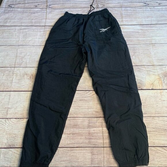 Vintage Pants - 90s Vintage Reebok Black Swishy Pants Size Medium